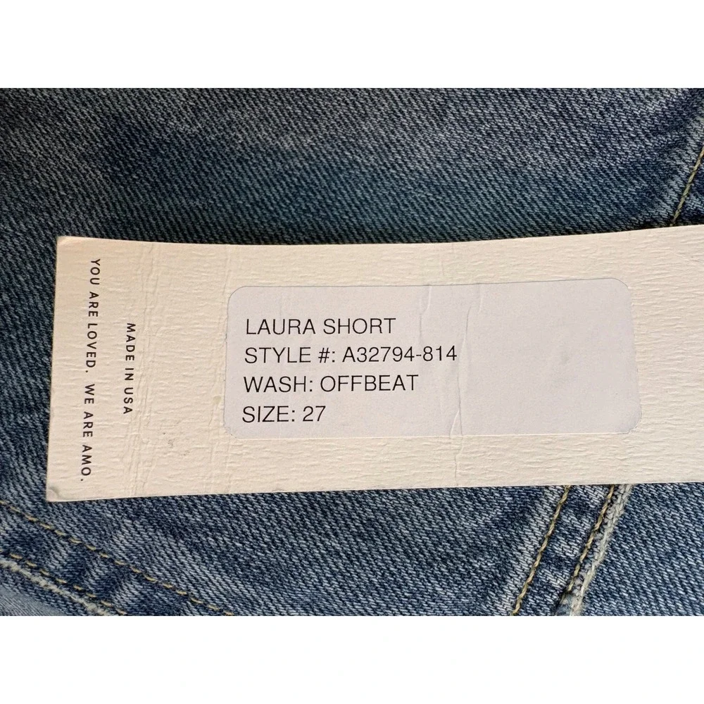 AMO Laura Short Size 27 Blue Denim High Rise Bermuda Skater Jorts NEW